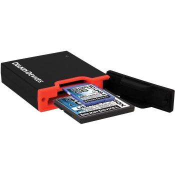 Delkin USB 3.0 de doble ranura SD UHS-ii y CF lector de tarjetas de memoria, color negro