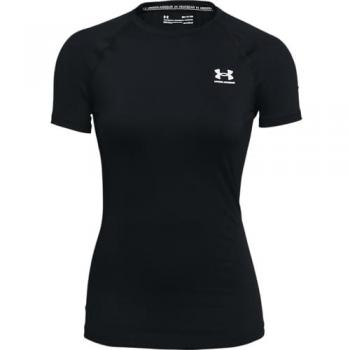 Camiseta compresiva de manga corta HeatGear para mujer en color negro, talla L