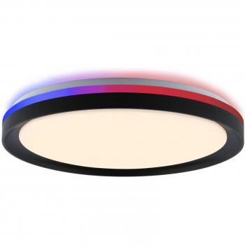 Lámpara de techo Lindby Smart LED Ardena, RGBIC, altura 8,5cm, Tuya, Blanco, Plástico e.o., para Salón & Comedor (1 llama)
