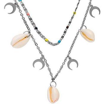 Córdoba Jewels | Gargantilla en Acero con Concha Natural con diseño Conchas Charms Colors