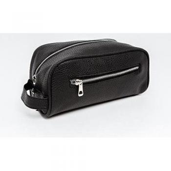 Gran bolsa de lavado para hombres - Negro de Londres - el mejor de la promo - de viernes de Benny Mens Toiletry Bag fabricado de piel sintética, ideal regalo para niños y para hombre y ideal para viajes