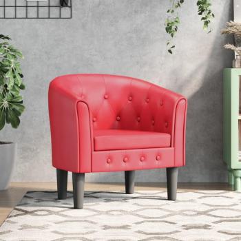 Sillón de cuero sintético vidaXL en colores Negro, Gris, Marrón y Rojo - Sillón cómodo para dormitorio y sala de estar, ideal para relajarse