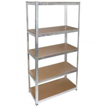 Etagère Clipsable de Metal y Madera para Cargas Pesadas - 5 Estantes Modulares 180x90x40cm