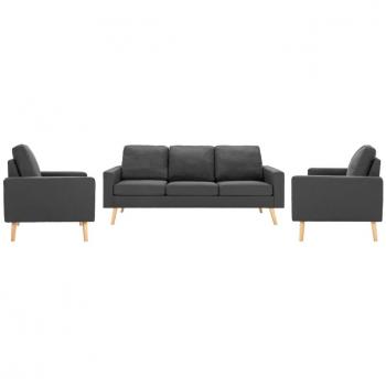 Conjunto de sofás de 3 piezas tela gris oscuro Día y Noche Vidaxl