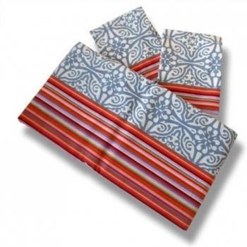 DODO AC97799000 Funda Nordica Algodon FUEGO Cassis 260 X 240 CM + 2 Cuadrante 65 X 65 CM
