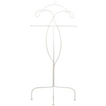 Mesa Auxiliar Galan Forja Blanca Antique 46x28x98 Cm - Elegante y Funcional, Blanco Envejecido