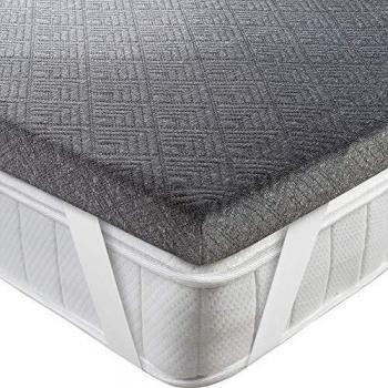 BedStory Topper Viscoelastico 135x190x5cm Topper Colchón con Carbón de Bambú Antiácaros y Transpirable Sobrecolchón Viscoelastico con Funda Desmontable y Lavable