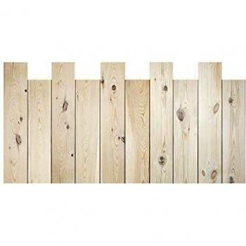 Decowood - Cabecero para Cama Dormitorio, Lamas Verticales Asimétricas, Madera de Pino Natural - 200 x 80 cm
