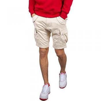 Alpha Industries Men's Cargo Crew Shorts - Jet Stream White, Size 36