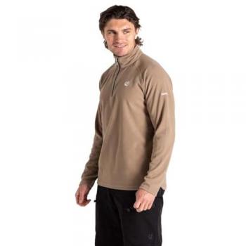 Dare 2b Men's Freethink II Eco-Friendly Half Zip Fleece - Beige, Size M for Hiking and Skiing