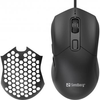 Ratón Gamer Ambidextro Sandberg FlexCover 6D USB Tipo A 12800 DPI Iluminado