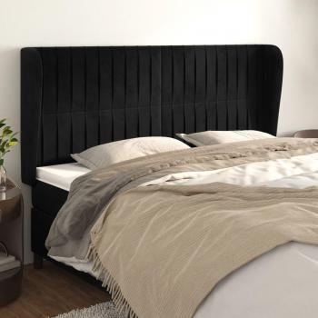 Cabecero con orejas de terciopelo gris claro 183x23x118/128 cm vidaXL