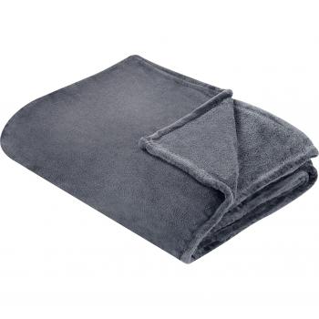 Manta Gris de Poliéster 200 x 220 cm Suave y Moderna Bayburt