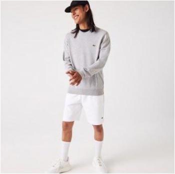 Jersey de hombre en algodón ecológico gris con cuello redondo Lacoste