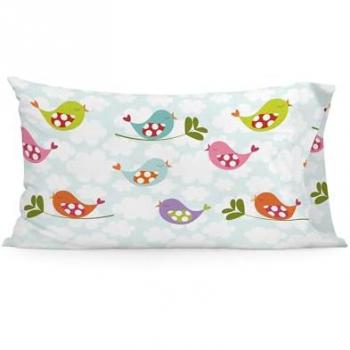 Funda de Almohada Multicolor Little Birds 50 x 75 cm, 100% Algodón, Calidad 150