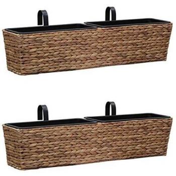 vidaXL 2x Conjunto de Jardineras Maceteros Tiestos para el Cuidado de las Plantas Flores Decoración Interior y Exterior Estilo Jacinto de Agua