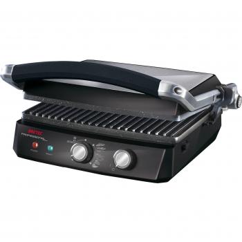 Imetec GL 3000 - Parrilla Eléctrica, Placas con Revestimiento Antiadherente y Triple Capa de Titanio Stone-look, 7 Posiciones de Cocción, Planchas Basculantes, Inclinadas y Extraíbles, 2000 W