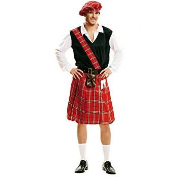 Disfraz para Adultos Escocés Talla M/L Rojo con 5 Piezas