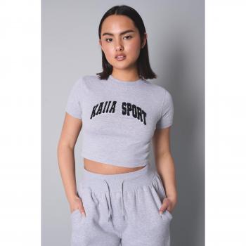 Kaiia Sport Baby Tee Grey Marl