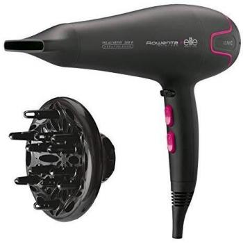 Rowenta Infini Pro Elite CV8722 - Secador de pelo profesional, motor profesional AC 2200W, función Ionic, boquilla concentradora de 8 mm y difusor, 2 velocidades, 3 temperaturas, botón aire frío, Rosa