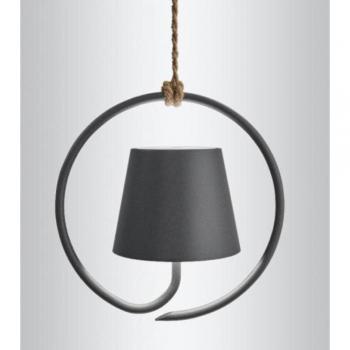 Lámpara LED Poldina recargable y regulable en gris oscuro, 2x 1,1W, 256lm, IP54 con estación de carga