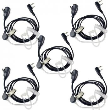Retevis Walkie Talkie Auriculars 2 Pines Transparente con Micrófono PTT Pinganillo Compatible con Walkie Talkie RT24 RT22 RT622 RT46 RT27 RT617 RT618 RT619 Baofeng BF-888S Kenwood