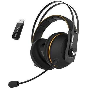 ASUS TUF Gaming H7 Wireless Yellow - Auriculares de Gaming para PC, Mac y PS4 con conexión inalámbrica 2,4 GHz, 15 Horas de autonomía, Altavoces ASUS Essence de 53 mm, Color Amarillo