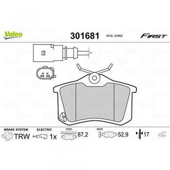 Valeo 301681 Pastillas de Freno