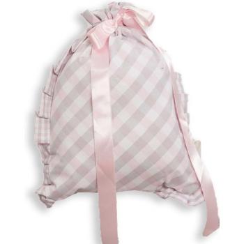 Bolsa Merienda Cuadros Rosa y Azul Babyline - Bolsa para merienda con diseño de cuadros en rosa y azul