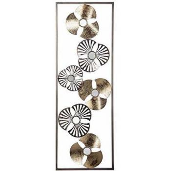 Decoración de pared Flores en metal dorado - 31 x 89 cm