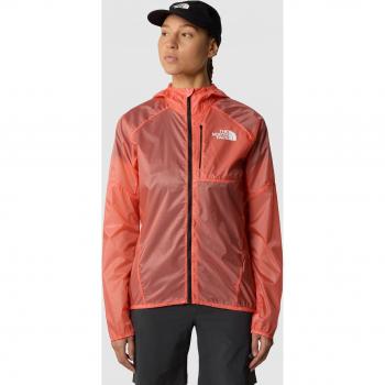 Chaqueta de mujer Windstream The North Face - Softshell fina con capucha, color rojo anaranjado, talla S