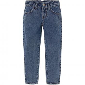 Name It Nkfbella High-Waisted Mom Jeans for Girls - Medium Blue Denim