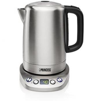 Princess Digital Inox Deluxe - Hervidora, capacidad 1,7 l, panel digital, color plateado