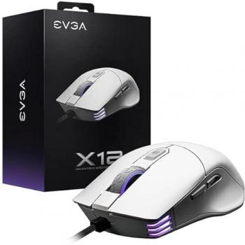 Ratón Gaming EVGA X12 Ambidiestro Blanco 16000 DPI