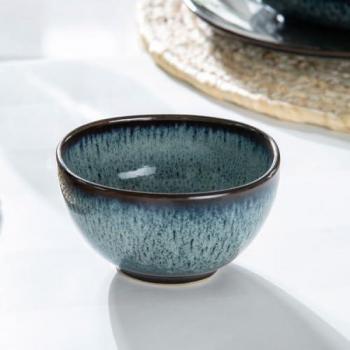 Villeroy & Boch Lave Gris Small Rice Bowl - Dessert Bowl, Stoneware, 12.5 cm diameter, Grey color, Dishwasher safe, Microwave safe