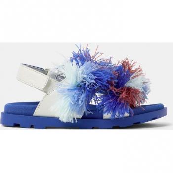CAMPER Twins Sandals for Girls - White, Smooth Leather, Size 29 and Size 11