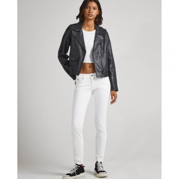 Pantalón Pepe Jeans Soho Blanco de Mujer estilo pitillo tiro medio con 5 bolsillos