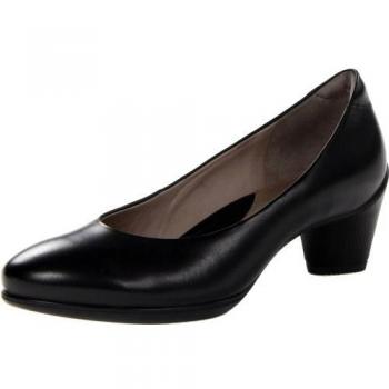 ECCO Women's Sculptured 45 Black Leather Heeled Pumps Size 7