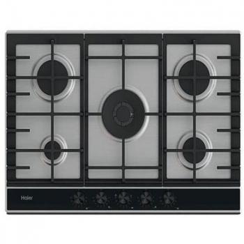 Placa de Gas Haier HAHG7W5XH 5 Fuegos 75cm Inoxidable Gas Natural e Inyectores para Gas Butano