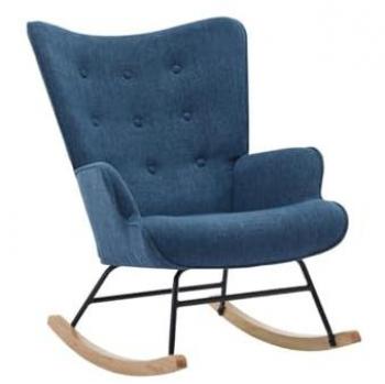 Sillón Mecedora de Tela Azul Jaspeado ELMINA II
