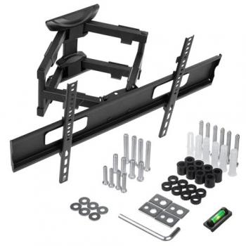 Soporte de Pared Maclean MC-832A para TV y Monitor de 37-80 con Doble Brazo, Carga Máxima 50 kg, VESA 600x400 mm, Color Negro