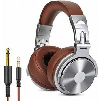 Auriculares para DJ OneOdio, auriculares de estudio, auricular sobre la oreja, auriculares estéreo de alta calidad con cable con micrófono, auriculares cómodos plegables con orejeras proteínas