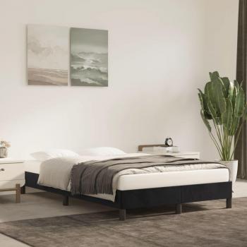 Estructura de cama terciopelo negro 120x190 cm