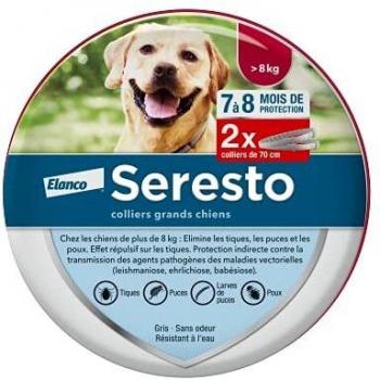 Seresto Collar Antiparásitos para Perros Grandes de Más de 8 kg (2 Collares)