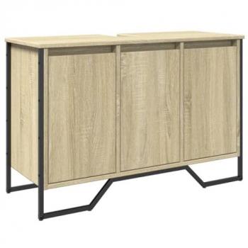 Mueble de baño bajo lavabo en madera de ingeniería roble Sonoma, dimensiones 91x35x60 cm, con espacio de almacenamiento