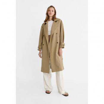 Stradivarius Khaki Long Lined Trench Coat M