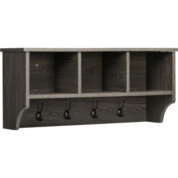 Perchero de Pared con Estante, Ganchos y Compartimientos para Ropas y Bolsas - Ideal para Pasillo y Entrada