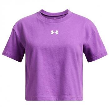 Camiseta corta de deporte para niños Under Armour Crop Sportstyle Logo, color lila, talla 18-20 años