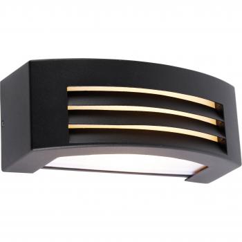 Aplique exterior moderno negro IP44 Hurricane 1 acero inoxidable/plástico rectangular LED máximo 1 x 40W