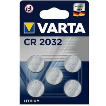 CR2032 Batería de Litio de 3V, Tipo Moneda/ Botón, Diámetro 20mm x Grosor 3.2mm, Blíster de 5 Unidades